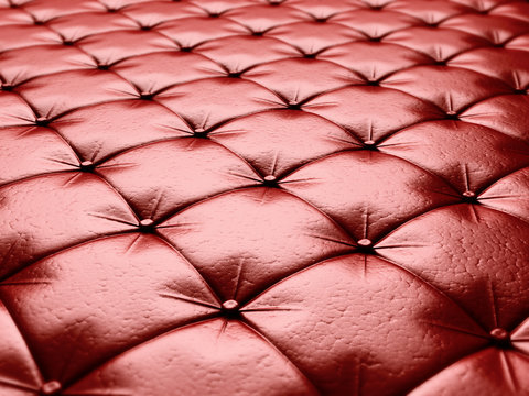 Red Leather Upholstery Chesterfield Style Background