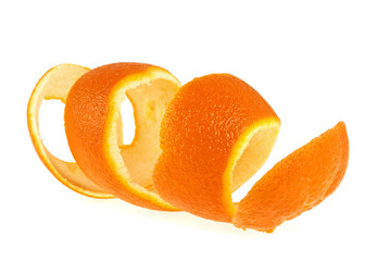 Skin of orange isolated on a white background