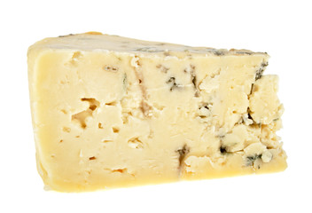 Blue cheese on a white background