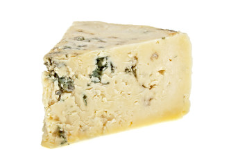Blue cheese on a white background