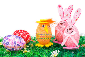 Easter eggs and bunnies decoration