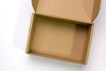 An open cardboard box