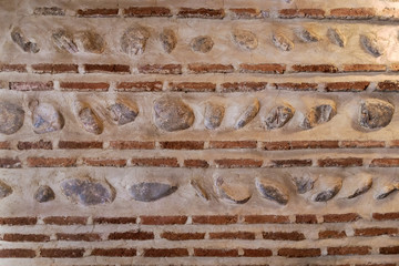 Texture of brick and stone wall