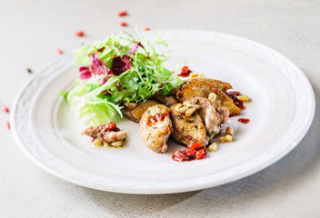 foie gras with salad