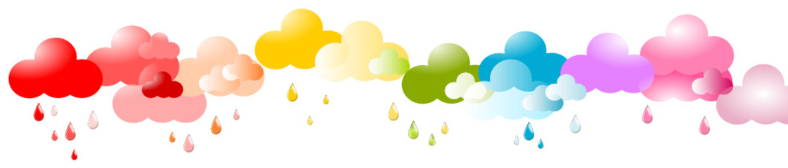 Regen Wolken Bunt Regenbogen Reihe Himmel Banner Band
