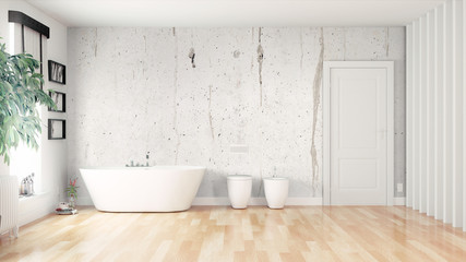 Modern bright interior . 3D rendering