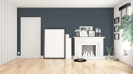 Modern bright interior . 3D rendering