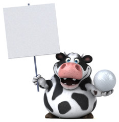 Fun cow - 3D Illustration