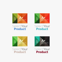 Set of abstract square interface menu navigation button