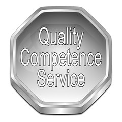 Quality Competence Service Button - 3D illustration