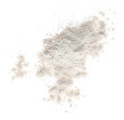 Pile of flour isolated on white background