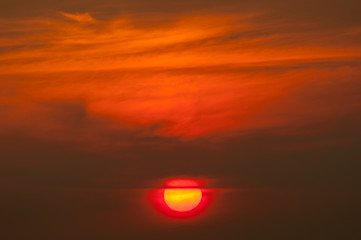 Sunrise in the morning, sunrise with clouds.