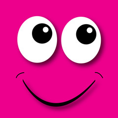 happy face pink background