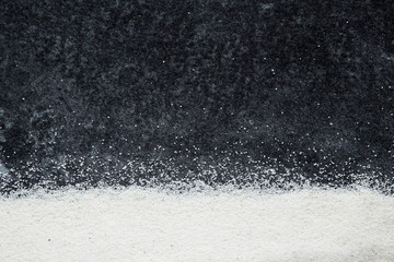 Semolina on the dark background. Healthy eating and lifestyle.