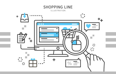 Line shopping illustration