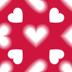 Romantic seamless pattern with red hearts. Love and romantic symbols. Vector illustration for background, wallpaper, banner or Valentine's Day greeting card.