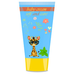 Baby cream tube with kids design