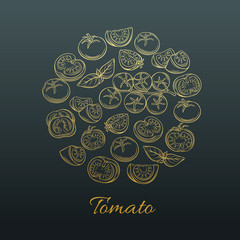 Vector hand drawn tomato icon.