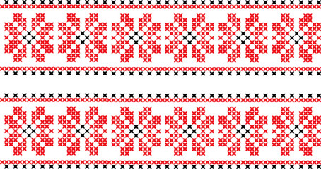 Embroidered cross-national pattern