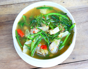 Hot and spicy , A savoury thick soup made from spices and vegetables