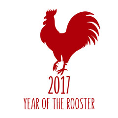 2017 - Year of the Rooster- calligraphy inscription.