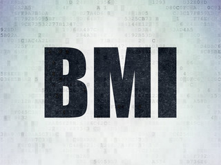 Health concept: BMI on Digital Data Paper background