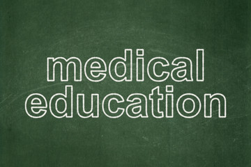 Obraz premium Education concept: Medical Education on chalkboard background