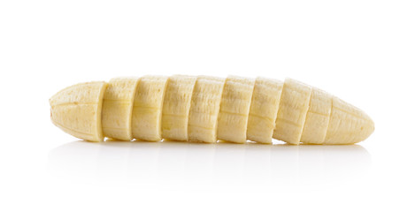 banana slice on white background