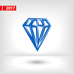 Diamond icon, vector illustration. Flat design style