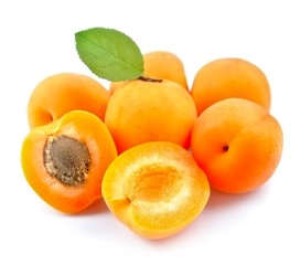 Sweet apricots isolated .
