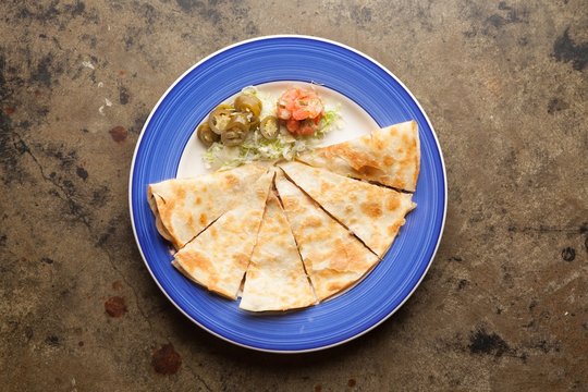 Street Brisket Quesadilla On Plate