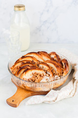 Walnut Bread and Butter Pudding