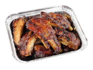 Hoisin Sauce Pork Ribs In Foil Take Away Tray