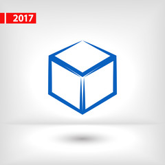 3d cube logo design icon, vector illustration. Flat design style