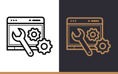 Outline padlock icon for startup business. Vector line icons suitable for info graphics, print media and interfaces