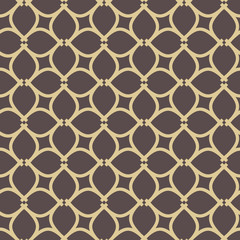Seamless brown and golden background for your designs. Modern vector ornament. Geometric abstract pattern