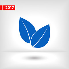 Leaf icon, vector illustration. Flat design style 