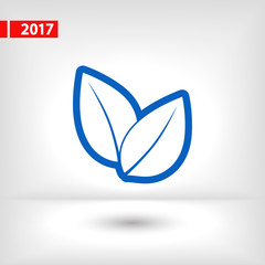 Leaf icon, vector illustration. Flat design style 
