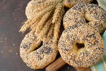 Bagels with sesame seeds