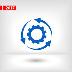setting parameters, circular arrows  icon, vector illustration. Flat design style