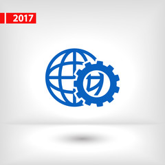 setting parameters, globe Icon vector illustration. Flat design style
