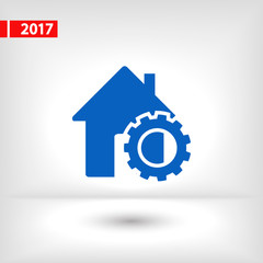 setting parameters, house icon, vector illustration. Flat design style