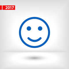 Smile Icon, vector illustration. Flat design style