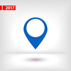 Map pointer flat icon, vector illustration. Flat design style 