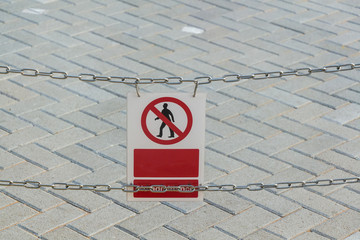Stop sign restricting entry