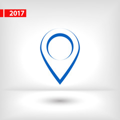 Map pointer flat icon, vector illustration. Flat design style