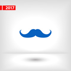 mustache  icon, vector illustration. Flat design style 