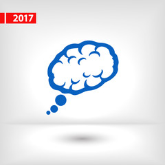 brain icon, vector illustration. Flat design style