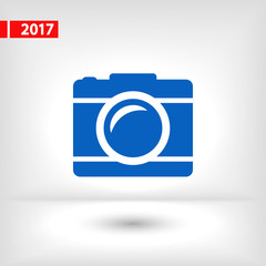 Camera icon; vector illustration. Flat design style