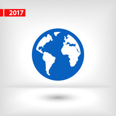 globe  icon, vector illustration. Flat design style 